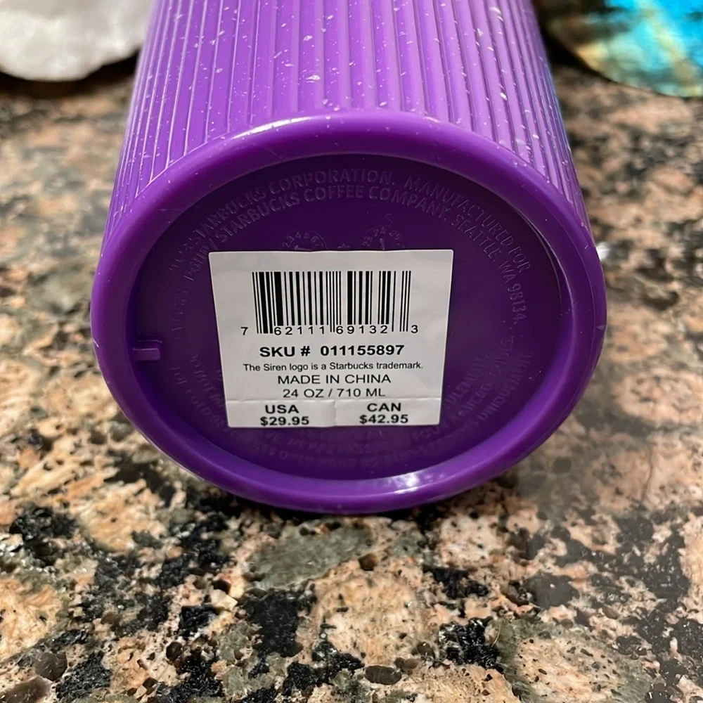 Purple Glow-in-the-Dark Starbucks Limited Edition Purple 24oz Tumbler NWT - Picture 4 of 6